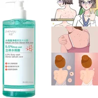 Lavado corporal con ácido salicílico de 16,9 oz, exfoliante suave y suavizante, lavado corporal para el acné diario, limpia profundamente el acné y el sebo de la espalda