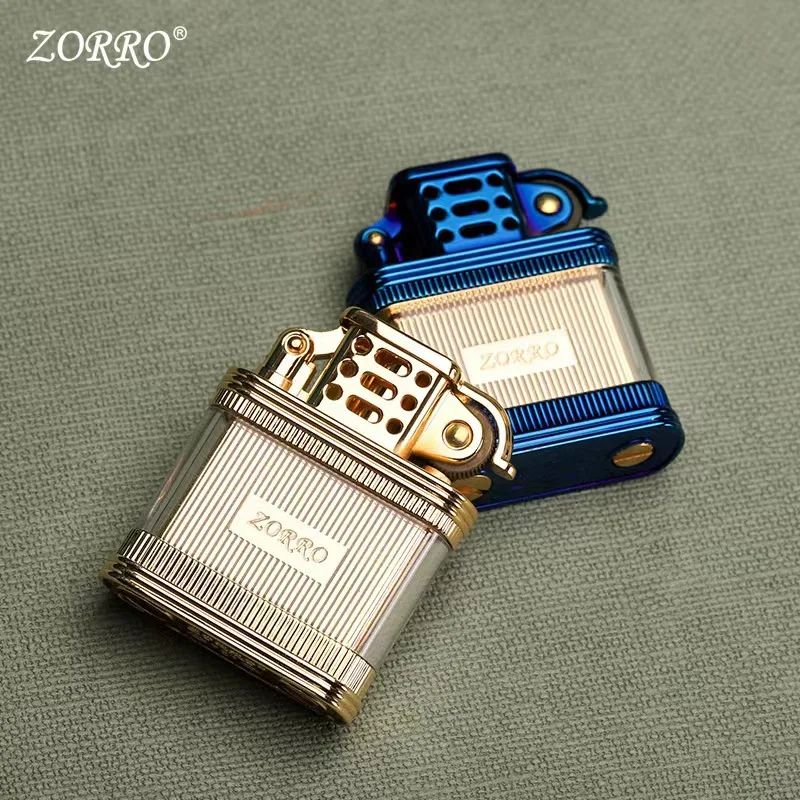 Zorro Z727 Fashion Visible Transparent Oil Bin Classic Rocker Arm Grinding Wheel Kerosene Lighter Men\'s Personality Gift