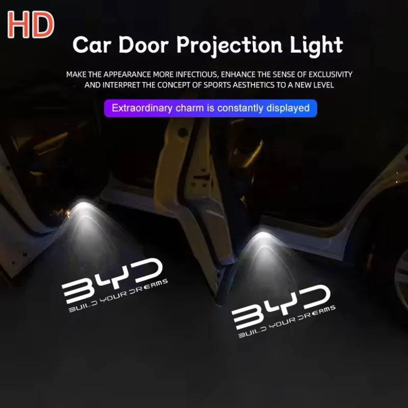 

2PCS For BYD ATTO3 QIN SONG S6 7 E6 TANG YUAN LED Car Door Laser Projector Ghost Welcome Lamps Auto Accessories