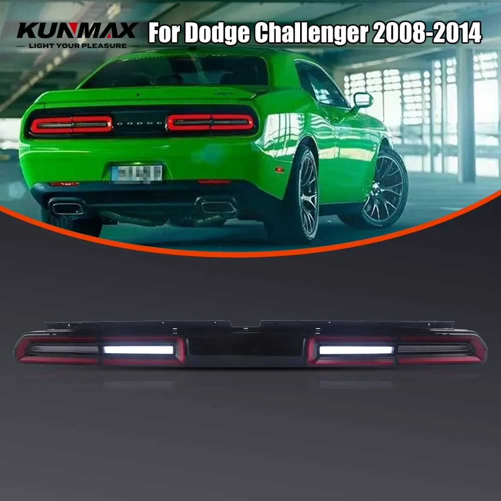 زوج من أضواء خلفية LED لدودج تشالينجر 08-14 DRL عكس الفرامل تحول إشارة التوصيل والتشغيل مجموعة مصابيح الذيل الخلفي للسيارة #1