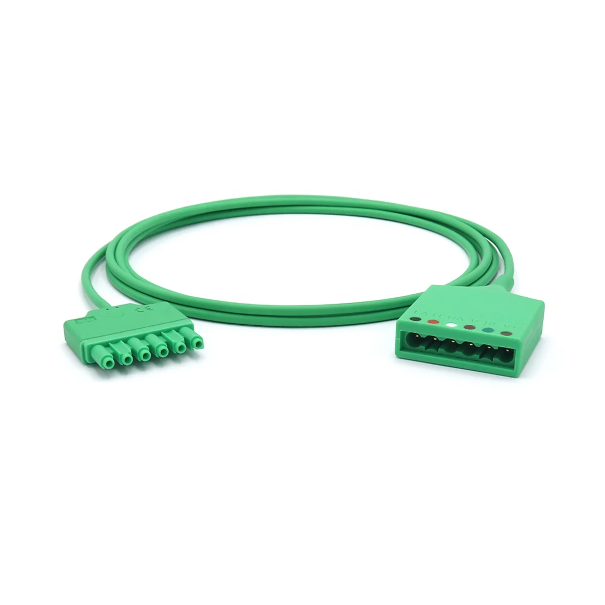 ECG Cable Compatible Drager MS16256 Medical Extension Cable Single Pin AHA IEC 6 Lead