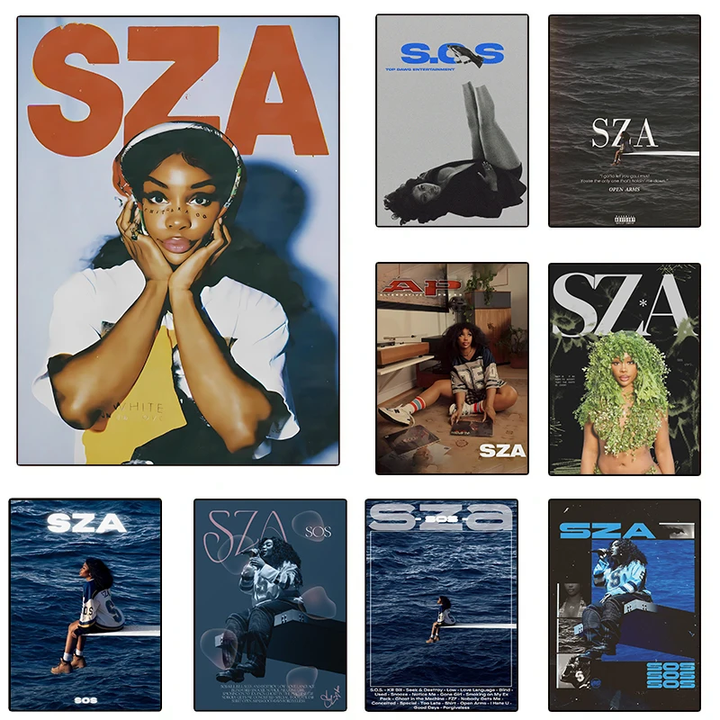 Pósteres de la Portada del Álbum SOS de la Cantante Pop SZA, Impresión en Lienzo, Cuadro Decorativo para Pared, para Sala de Estar, Decoración del Hogar, Regalos