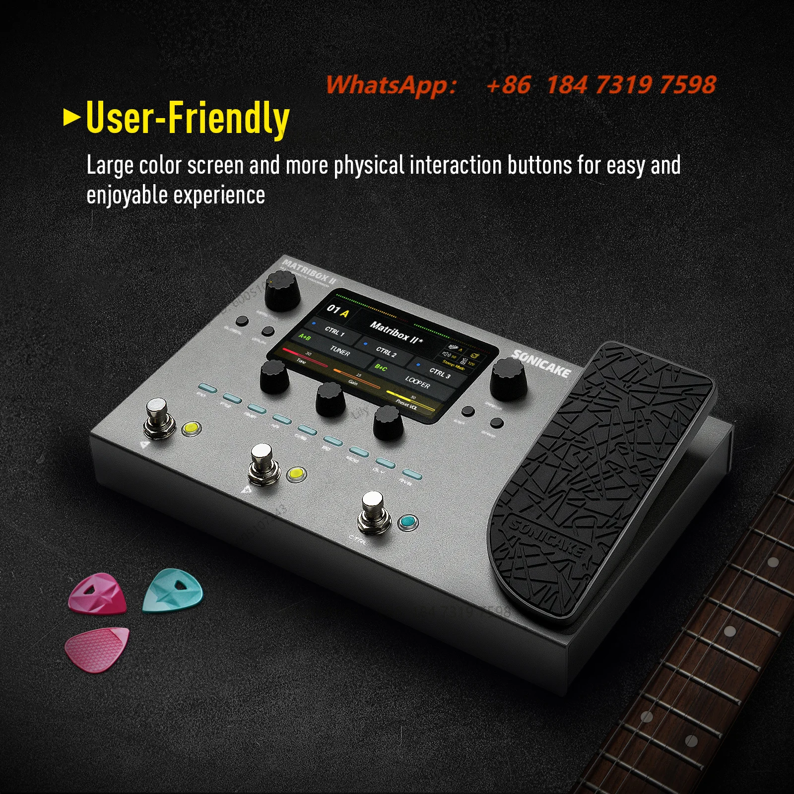 SONICAKE Matribox II Guitar Bass Amp Modeling Multi-Effects Processor with Expression Pedal FX Loop MIDI Stereo USB EU US Power