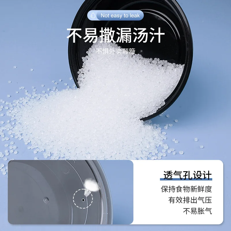 Custom American Style Lunch Box Disposable Takeout Packaging Box Round PP Plastic Bowl with Lid Fast Food Lunch Box Be