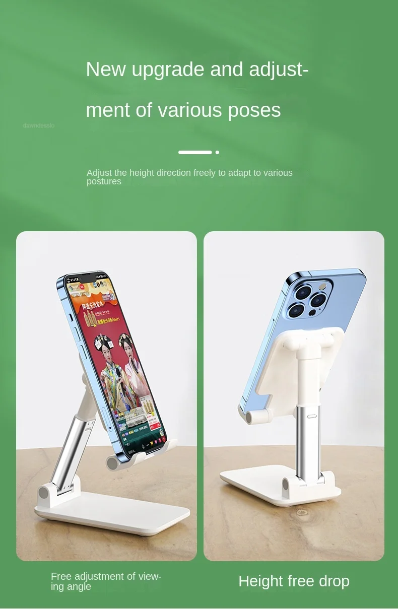 Ständer Desktop Universal Stützhalter für iPhone Samsung Xiaomi Telefon Huawei faltbar und hebend Multifunktions-Teleskop – Detail 9
