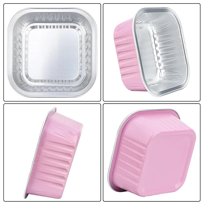 /KQM/Mini Cake Cup Aluminum Foil Cupcake Wrappers Baking Cups Cases Muffin Boxes Non-Stick Pudding Dessert Kitchen Tools