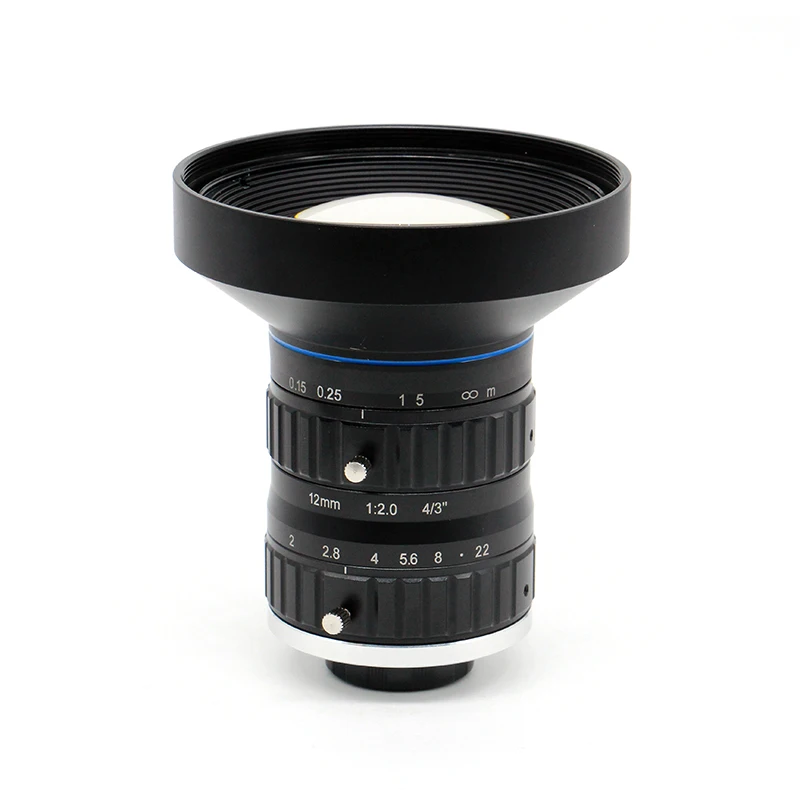 

4/3" 12mm C-Mount Lens Machine Vision Fixed Focal Lens Low Distortion 12MP 4K Lens for Industrial Security Cameras SL-0392