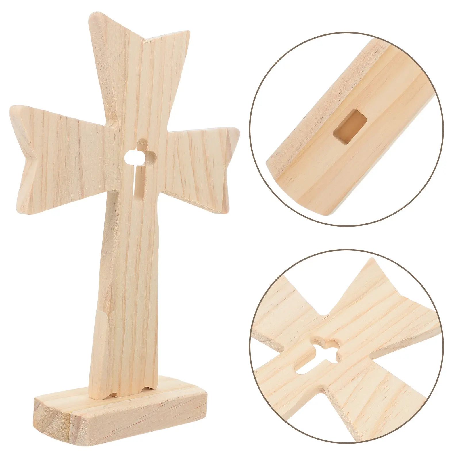 5Pcs Wooden Cross Rustic Craft Table Centerpieces Spiritual Altar Decoration Halloween Baptism Christmas Easter
