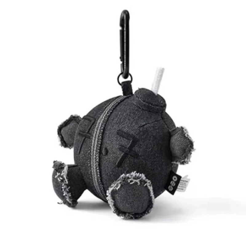 New Cute Plush Keychain Black Ball Backpack Pendant Stuffed Doll Pendant Plush Toy Bag Ornament Accessory Decorative Gift