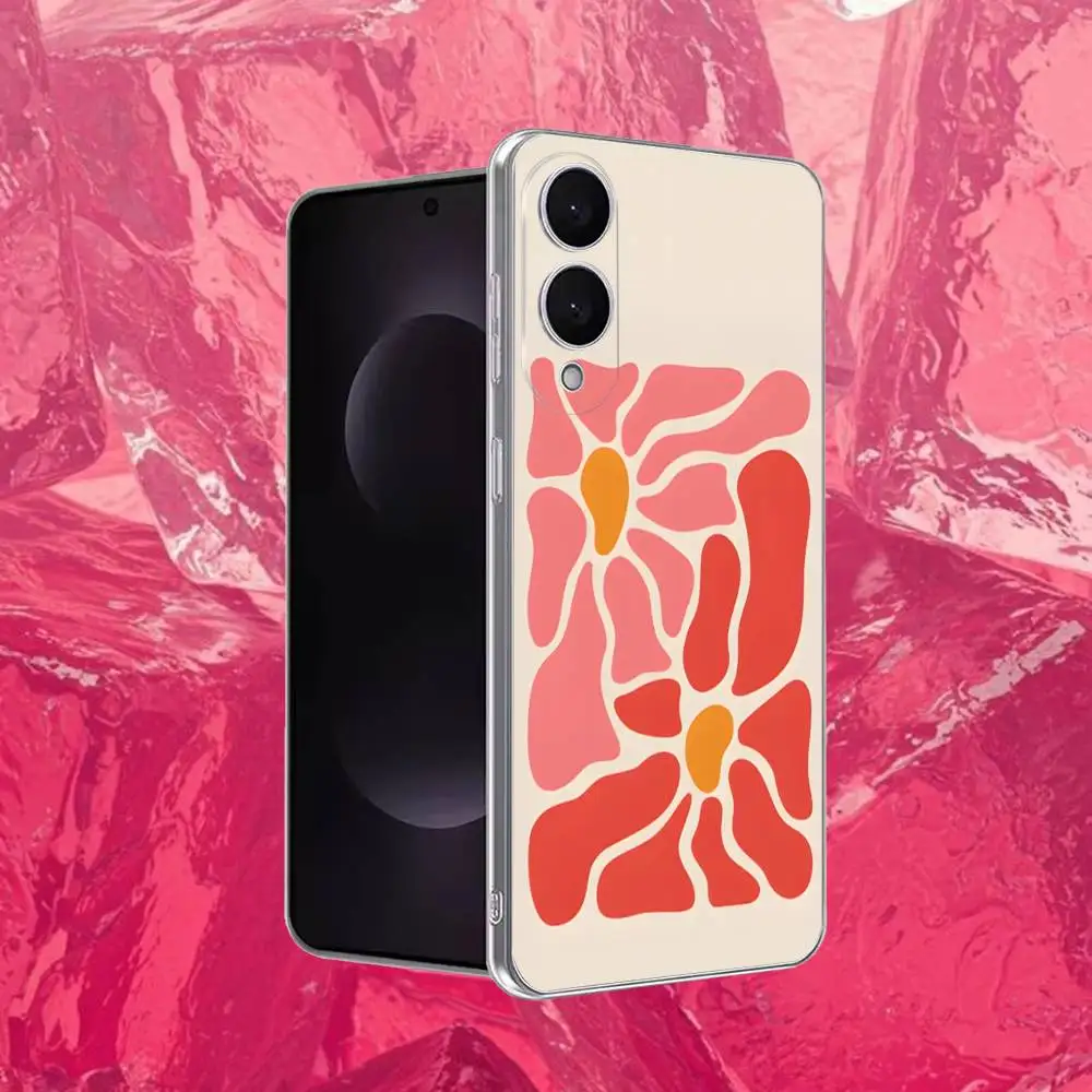 抽象的なフラワーマーケット電話ケース サムスン S30、23、21、22、20、FE、ライト、S10、9、8、7 プラス Note20ultra 透明ソフト用