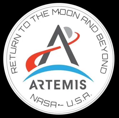 Space Logo Artemis Moon Shuttle Astronaut Garage Decor Round Metal Sign