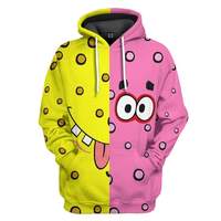 SpongeBob 2024 Spring and Autumn Boys and Girls New 3D Printed Zipper Hoodie Street Leisure Sports Role Playing Unisex Pullover