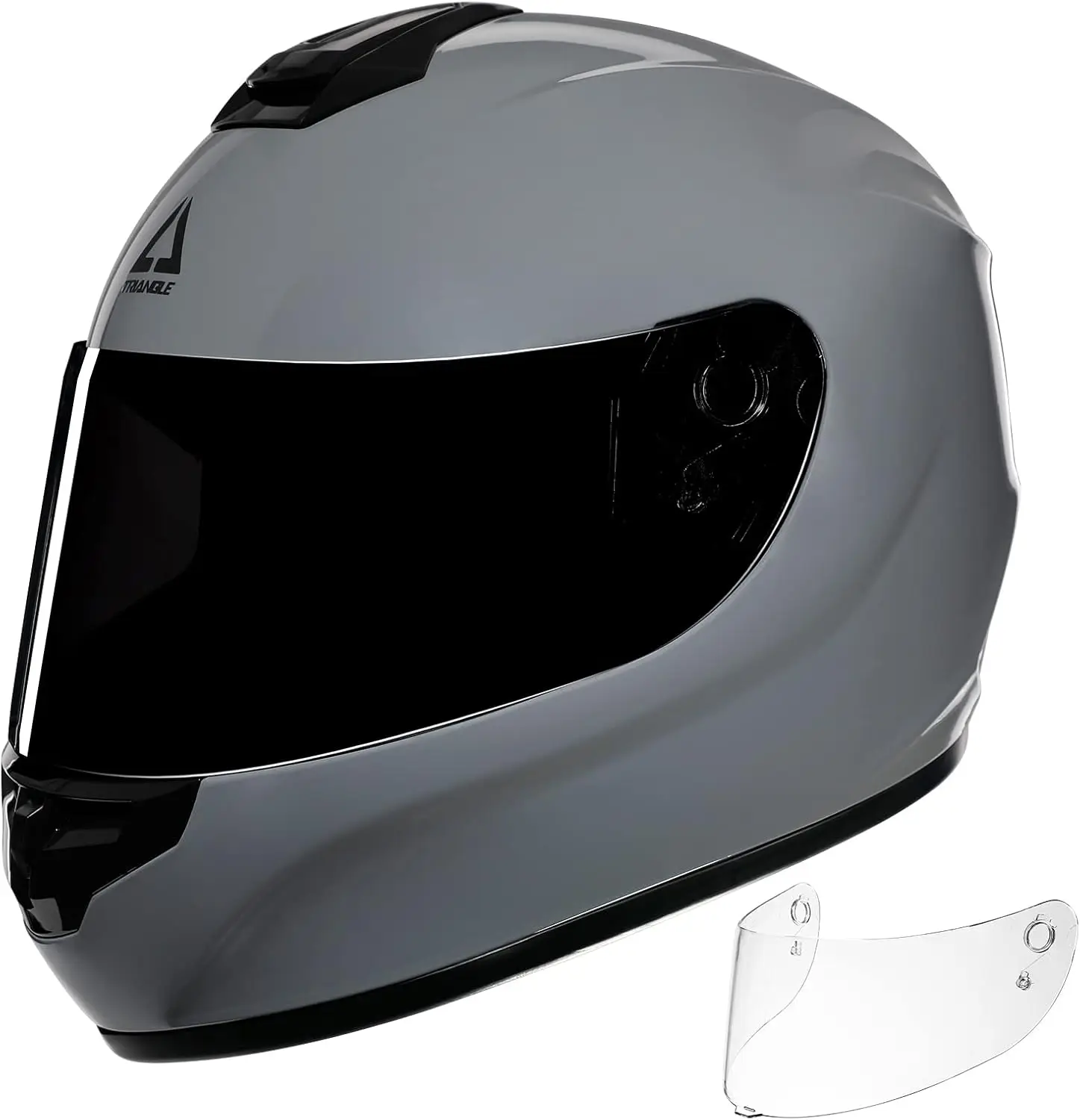 

Motorcycle Helmets Full Face Motorcycle Helmet for Men Women with Tinted and Clear Visor Meet Dot Approved (Glossy Gray S)