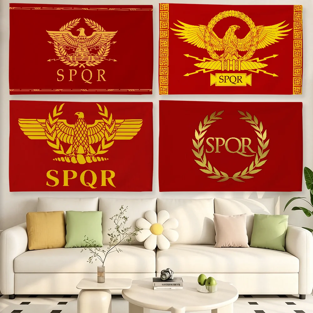 Gold Imperial Eagle Rome SPQR flag For Living Room Home Dorm Decor Wall Outdoor Camping Party Banner Gifts