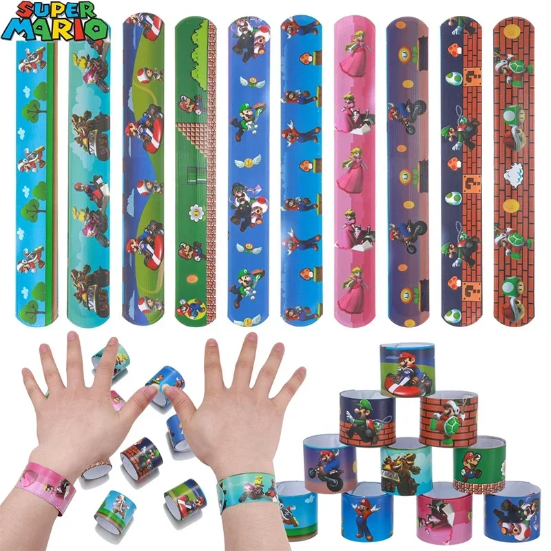 

Mario Bros Clap Ring Bracelet Anime Bracelet Super Mario Children's Bracelets Educational Toys Kids Birthday Party Supplies Gift