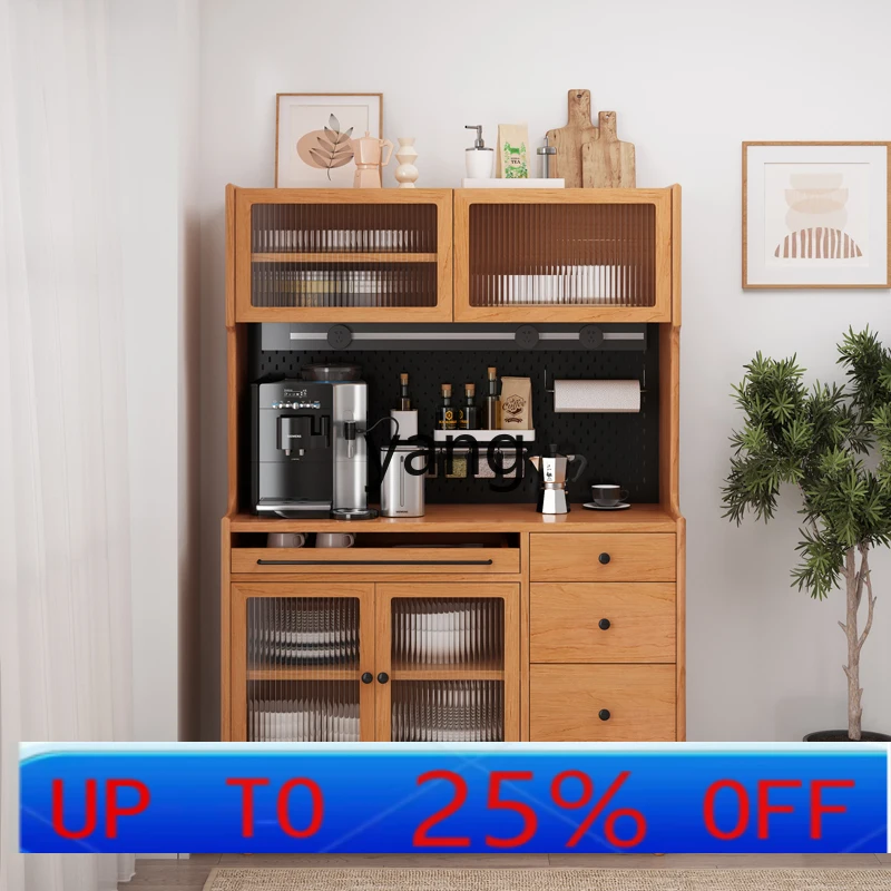 

LMM Solid Wood Sideboard Simple Integrated Multi-Functional High Cabinet Wire-Wrap Board Household Storage Cabinet