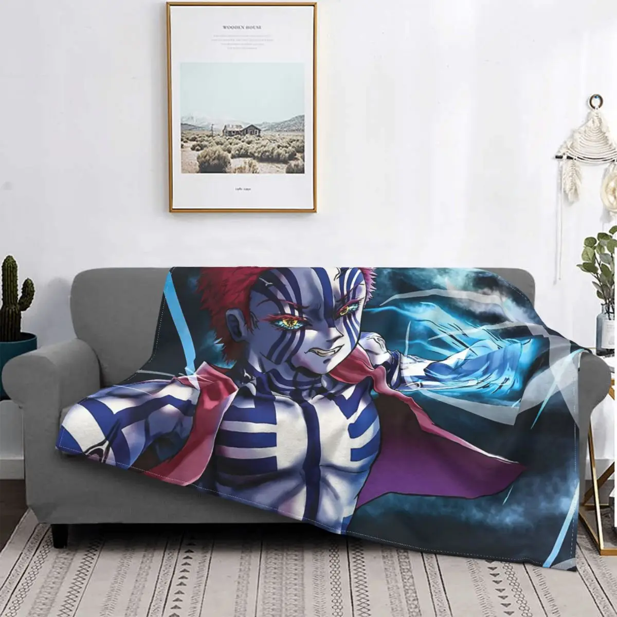 Akaza Demon Slayer Demon Slayer Blanket Flannel Summer Cute Thin Throw Blankets For Sofa Bedspread