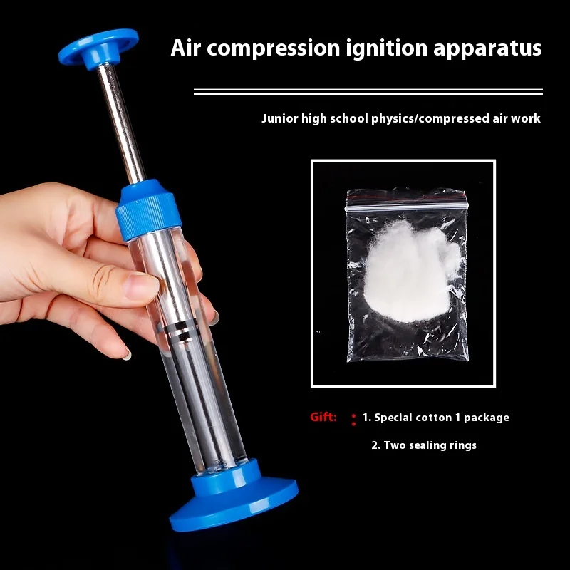 Urządzenie pomocnicze do nauki mechaniki termicznej - zapłonowanie kompresją powietrza, fizyka, termodynamika, sprzęt eksperymentalny