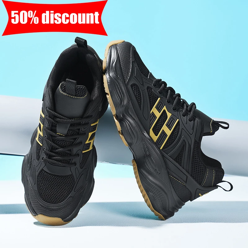 Zapatos Deportivos Para Hombre, Transpirables, Ligeros, De Malla, Con Suela Plana, Para Correr, Fitness, Moda 2026, Versátiles, Negros, Casuales_voghion.com