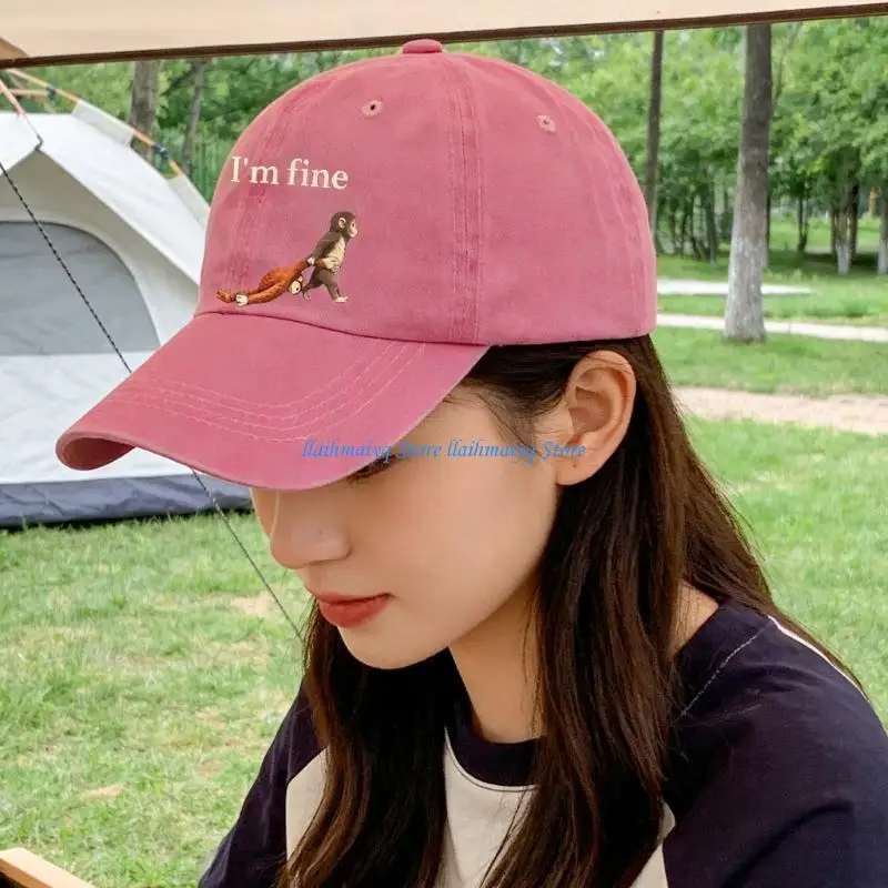 573B Lovely Monkey Pattern Baseball Hat Comfortable Cotton Sun Hat For Outdoo Sport