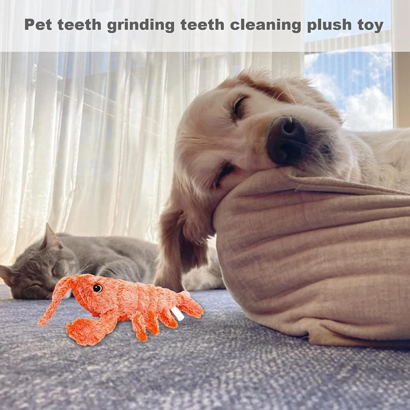 犬のためのフロッピーロブスターぬいぐるみ,ジャンプおもちゃ,モーションアクティブ,インタラクティブ,噛むおもちゃ
