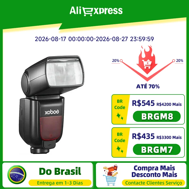 【 Do Brasil 】 Godox TT685II TTL HSS 2.4G TT685IIC TT685IIN TT685IIS Câmera Flash Light Speedlight para DSLR Sem Espelho Mirrorless Camera Sony ZVE10 A7IV A7III Canon 5DIV 6DII R6 R7 R6II Nikon Z6II Z6 D780 V685 III