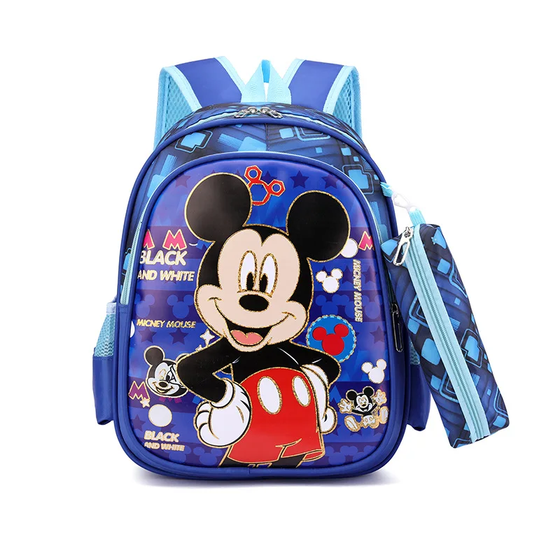 

Disney stitch Mickey Mouse Children's Schoolbag New 1-3 Grade Boys and Girls Cartoon Cute Backpack for Students with pencil case