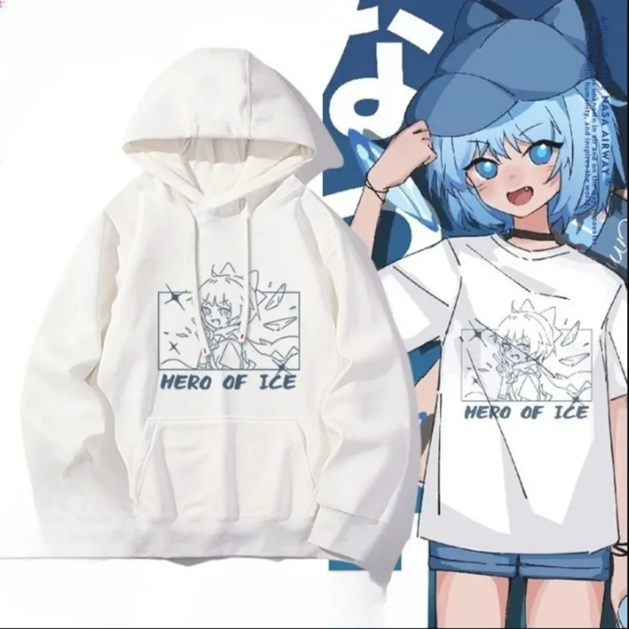 Anime TouHou Project Hero of Ice Cirno Zip Up Hoodies Women Men High Quality Fashion Long Sleeve Zipper Sweatshirts