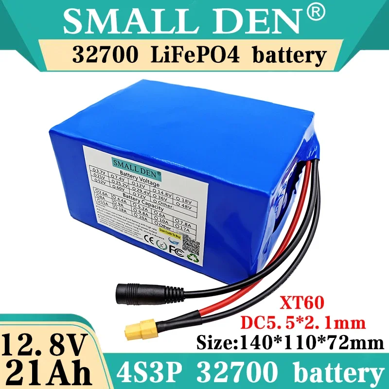 12V/12.8V 21Ah 32700 Lifepo4 4S3P battery pack 12V Electric Boats 12V Power supply With 30A Same port charge and discharge BMS