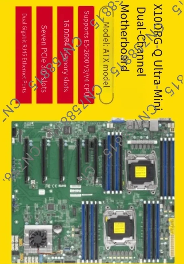 Supermicro X10DRG-Q, Dual X99 server main board, tested and shipped