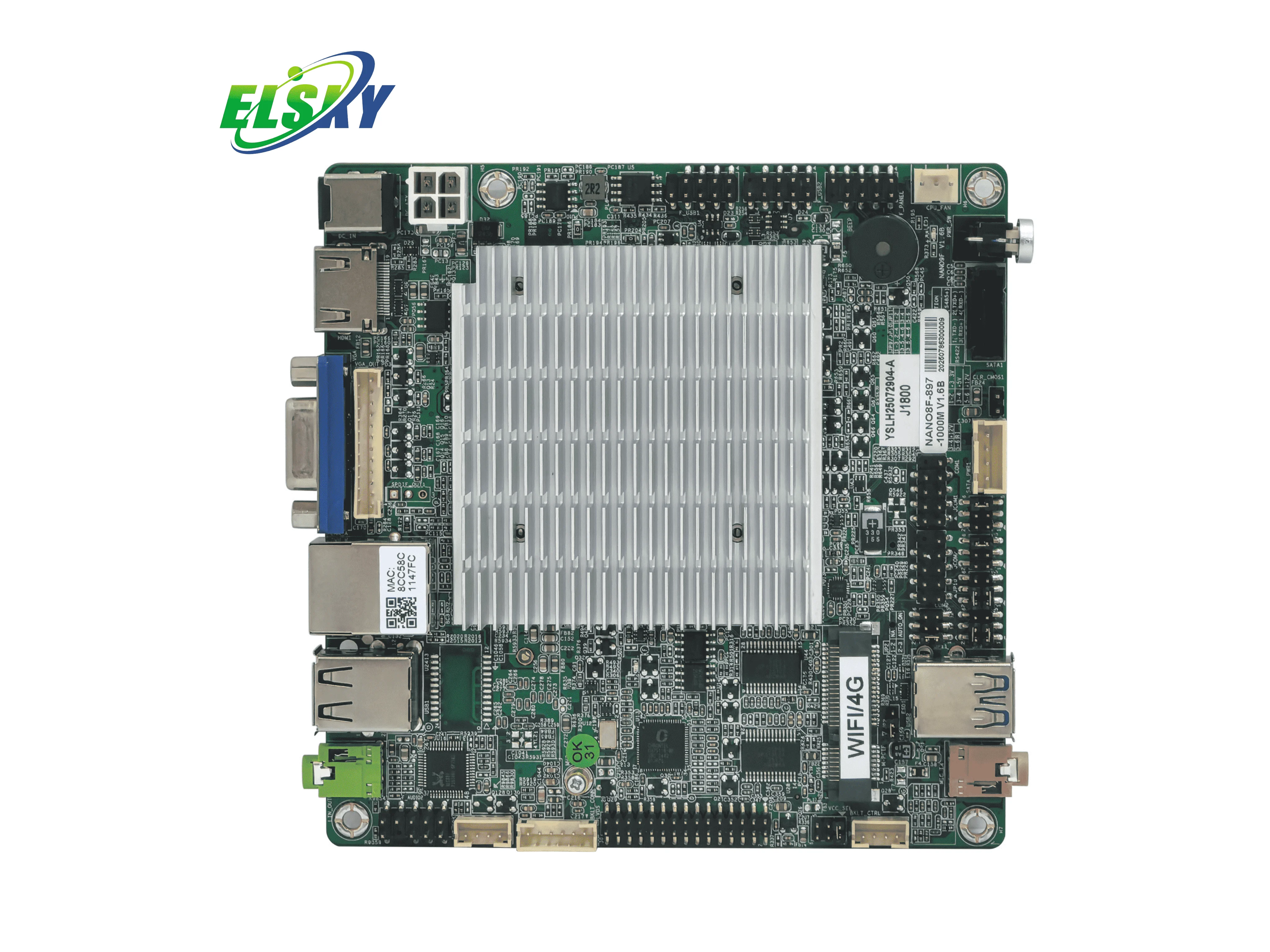Elsky  Celeron J1900/J1800 ITX Embedded Motherboard 7*USB2.0 1*USB3.0 2*COM DDR3 RAM SATA IoT Gateway New