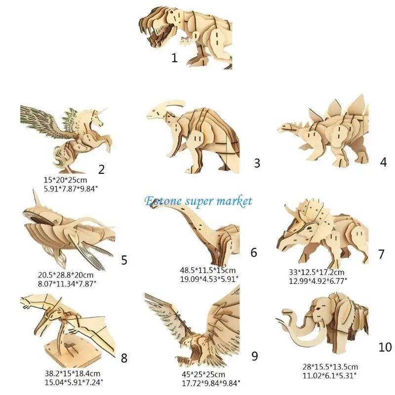 090b dinosaure puzzle puzzle en bois dinosaure pour enfants en bois dinosaure bâtiment bricolage dinosaure modèle jouet