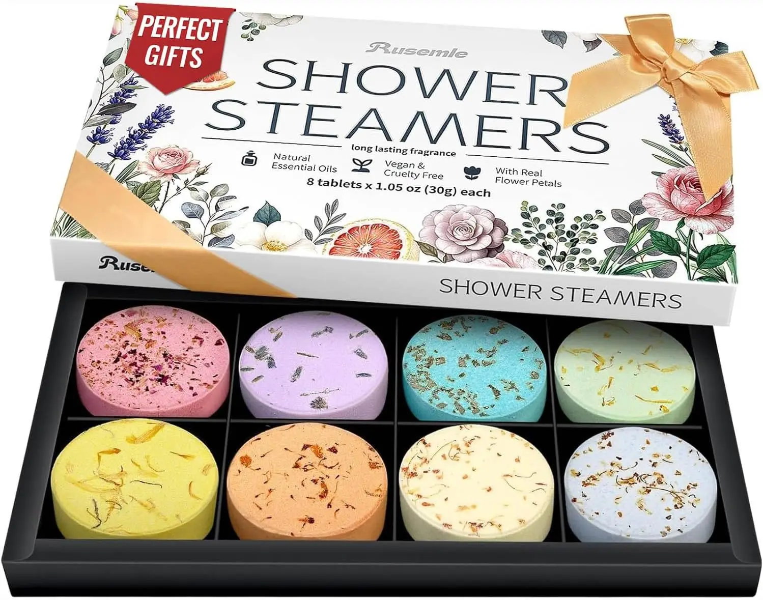 8 Pcs Shower Steamers Aromatherapy Gift Set - Birthday, Mother's Day Gifts for Women Mom Wife Daughter, Natural Essential Oils Relaxation Home Spa