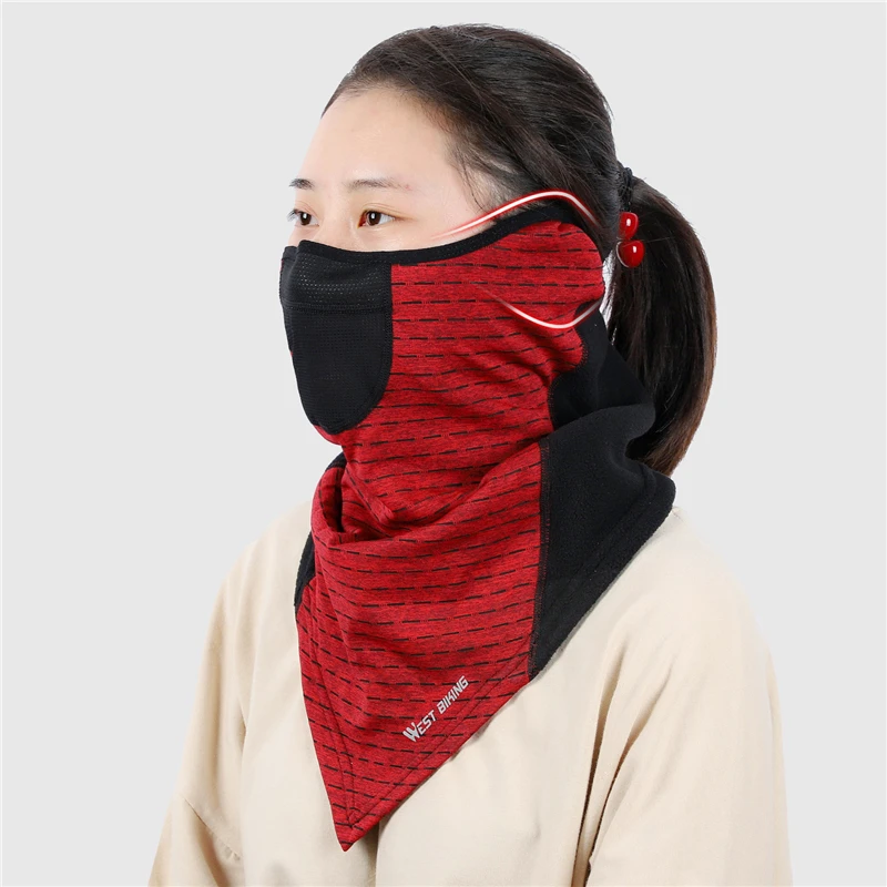 WEST BIKING Winter Ski Warm Mask Windproof Fleece Running Fishing Hiking Scarf Cycling Motorcycle Neck Warmer Thermal Sport Gear