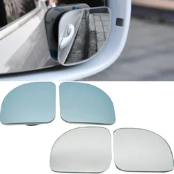 2PCs Car Blind Spot Convex Mirrors Multifunctional Frameless Auxiliary Rearview 360 Degree HD Wide Angle Adjustable Mirror