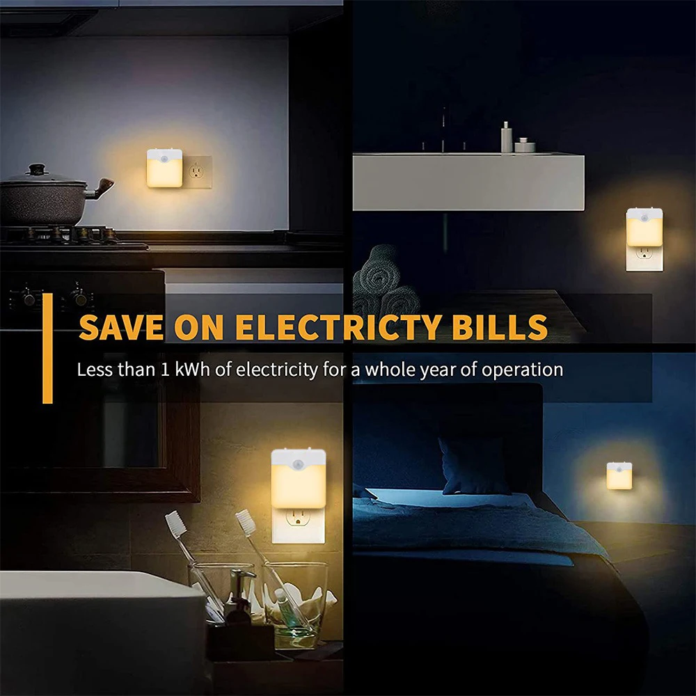 Motion Sensor Night Light LED Wireless Night Lamp US EU UK AU Plug Energy Efficient Dimmable Sensor Stairway Lamp for Bedroom