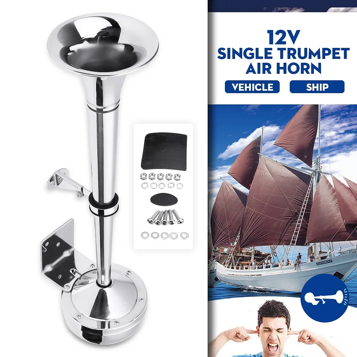 High quality non rusting car dual tube single tube stainless steel horn suitable for electric boats