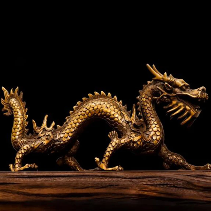 Copper Five Elements Divine Dragon Desktop Decoration Zodiac Dragon Five Claws Golden Dragon Han Dragon Ornament