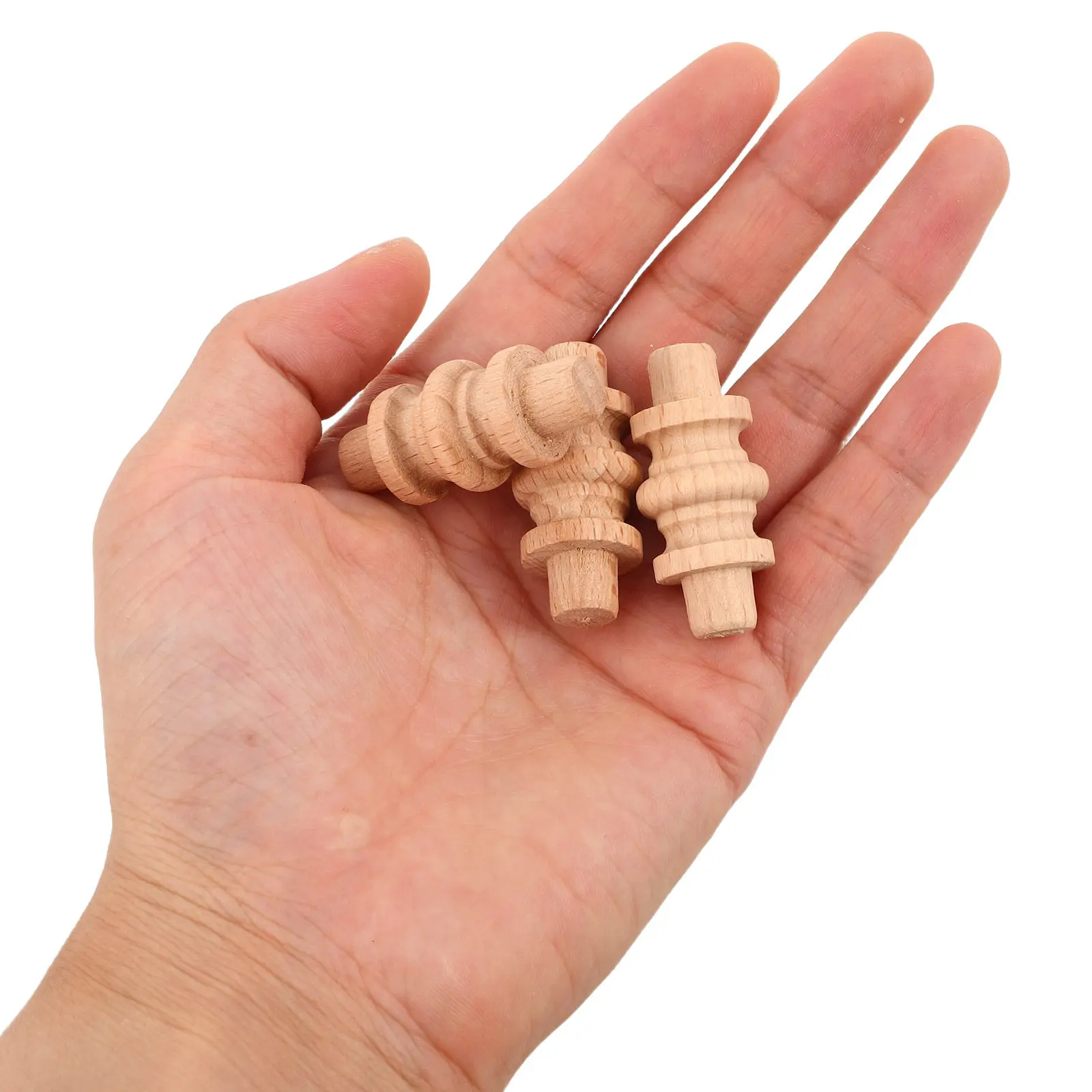 10Pcs Wooden Baluster Spindles Roman Style Small Solid Wood Columns for Decorative Furniture Railings Wooden Baluster Spindles