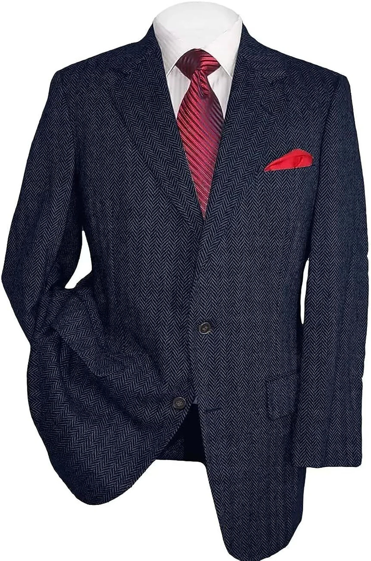 Smoking Slim Fit Herringbone dos homens, desgaste do noivo, jaqueta só para escritório comercial, lapela entalhe, blazer de casamento, outono, inverno