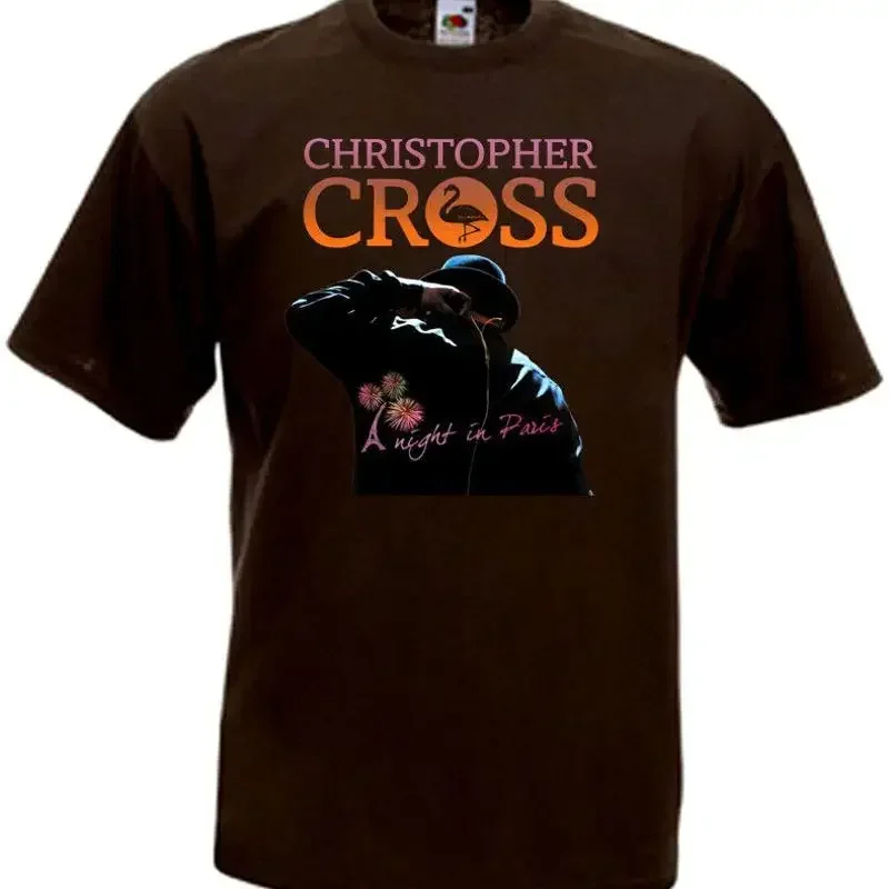 Christopher Cross A Night In Paris v12 T shirt brown all sizes S 5XL