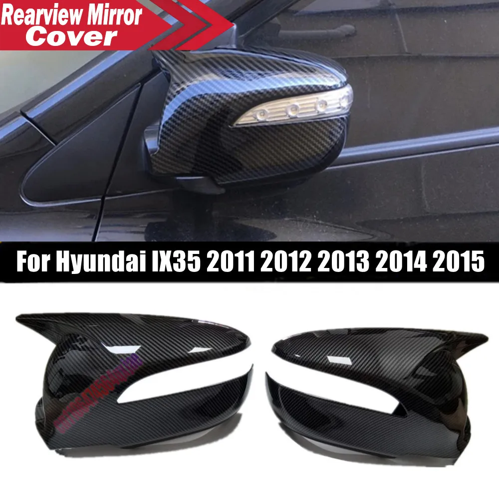 For Hyundai IX35 2011-2015 Car Rearview Side Mirror Cover Wing Cap Exterior Door Housing Trim Adhesive Sticker