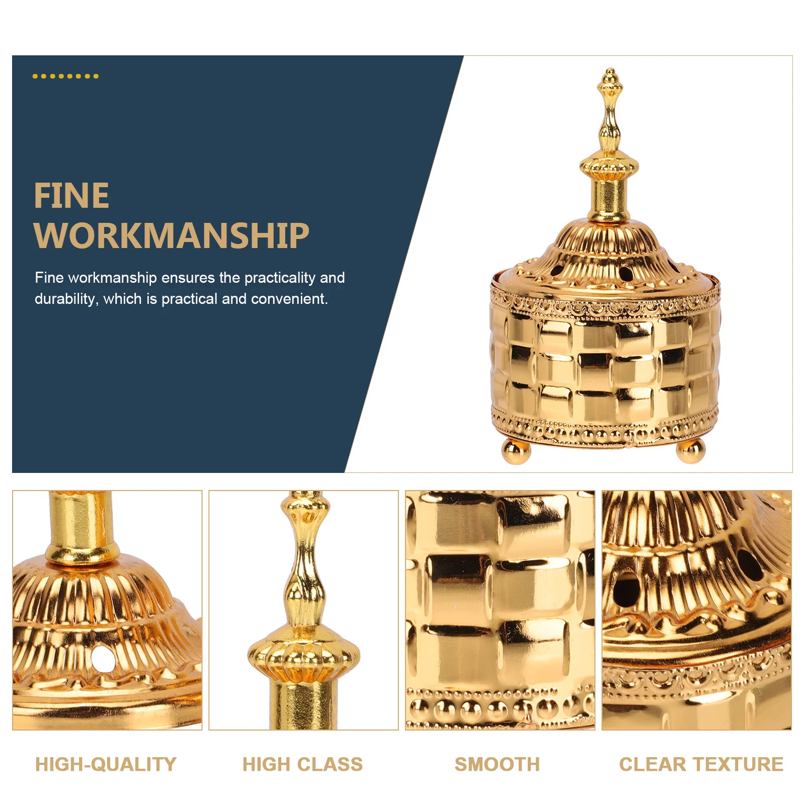 

1pc Metal Incense Burner For Home Use Compact Desktop Decor Iron Craft Censer Creative Unique Burning Base Household Decorative