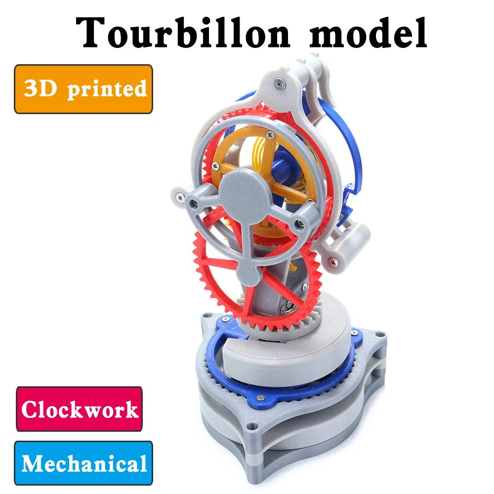 Mechanical Pendulum Principle Model Tourbillon clock 3D printed Creative decompression toys amusing DIY Technology Production