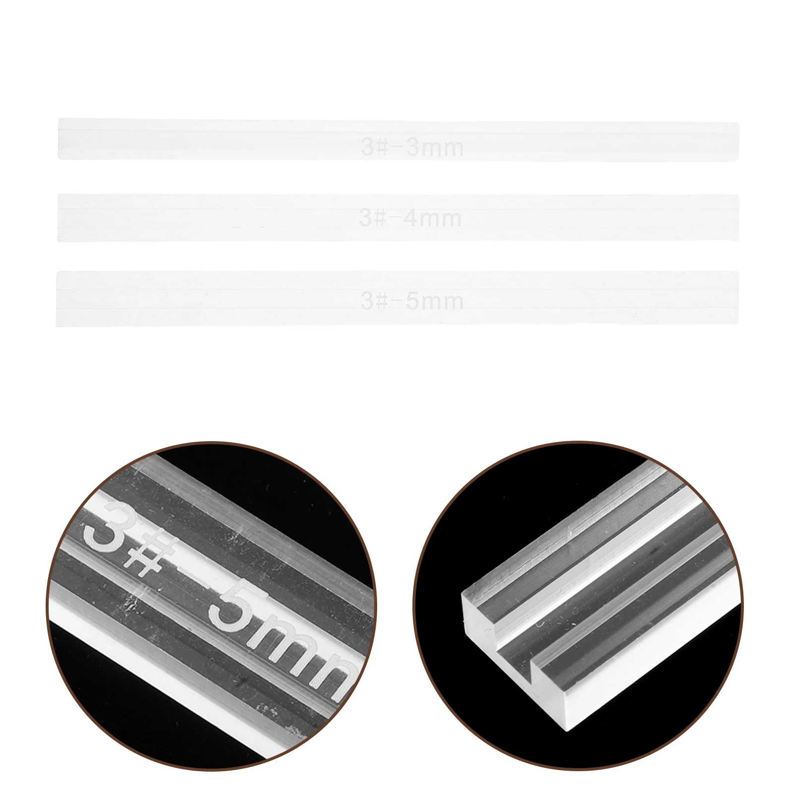 

3Pcs DIY Zipper Gluing Ruler Acrylic Tool Precise Application Leathercraft Handbags Belts Projects Tools