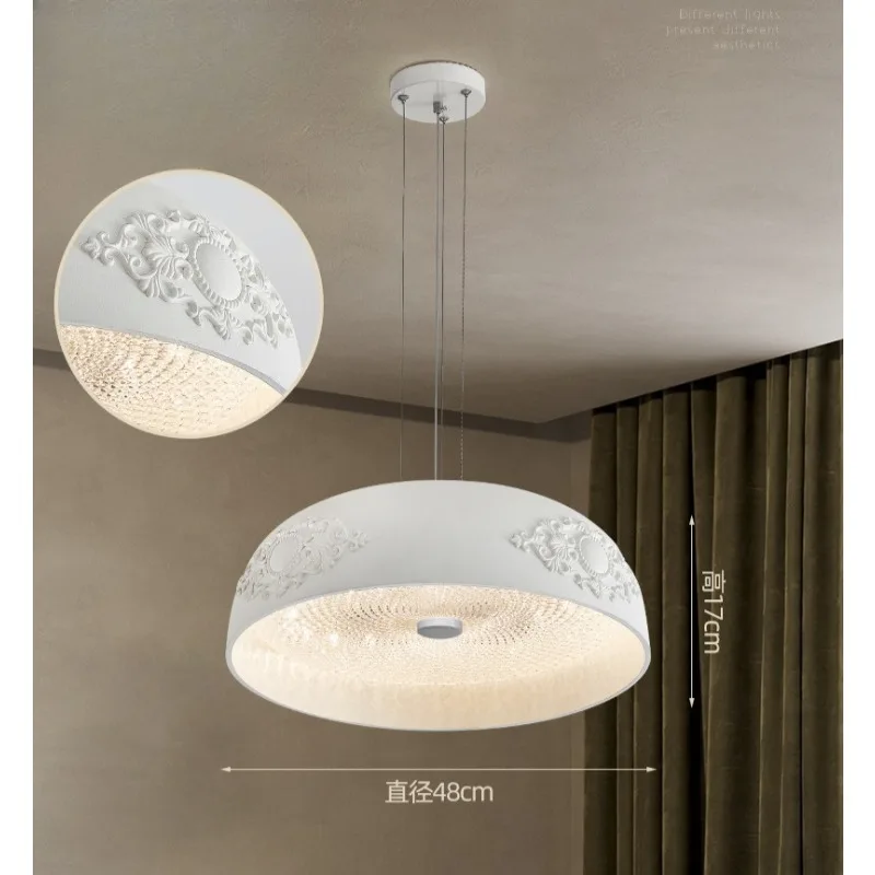 الفرنسية مصمم كريم نمط الفن نحت قلادة أضواء LED تركيبات الإضاءة الحديثة غرفة نوم مطعم غرفة المعيشة شرفة الدراسة #6