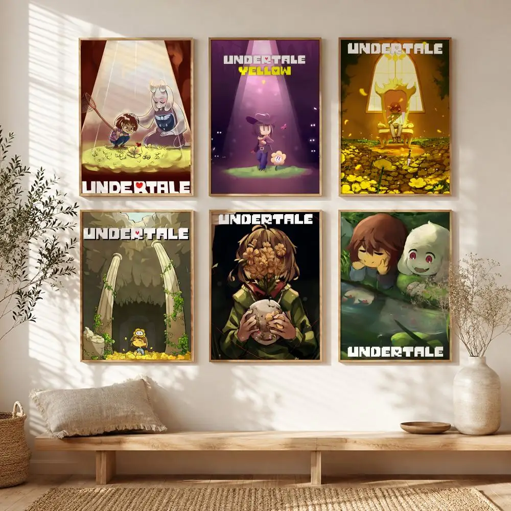 Indie Pixel Game u-undertale Poster All-match HD Waterproof Self-Adhesive Wall Art Sticker For Home Bedroom