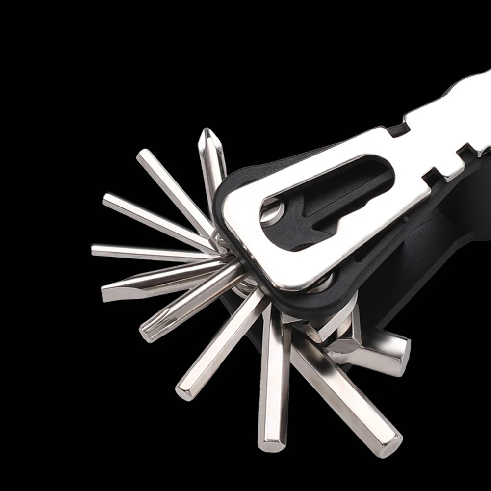 

18-in-1 Bicycle Multi-Function Tool with Screwdriver Wrench Chain Cutter Schrader & Valve for Mountain Road Bikes