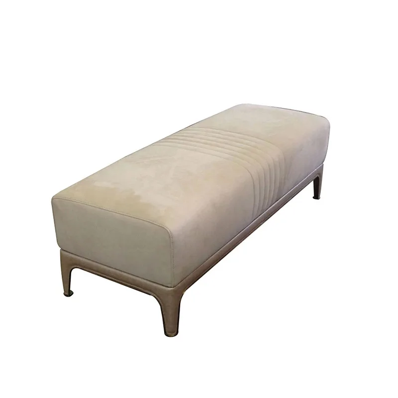 

Light luxury high-grade solid wood leather bedside bench designer bedroom bedside bench