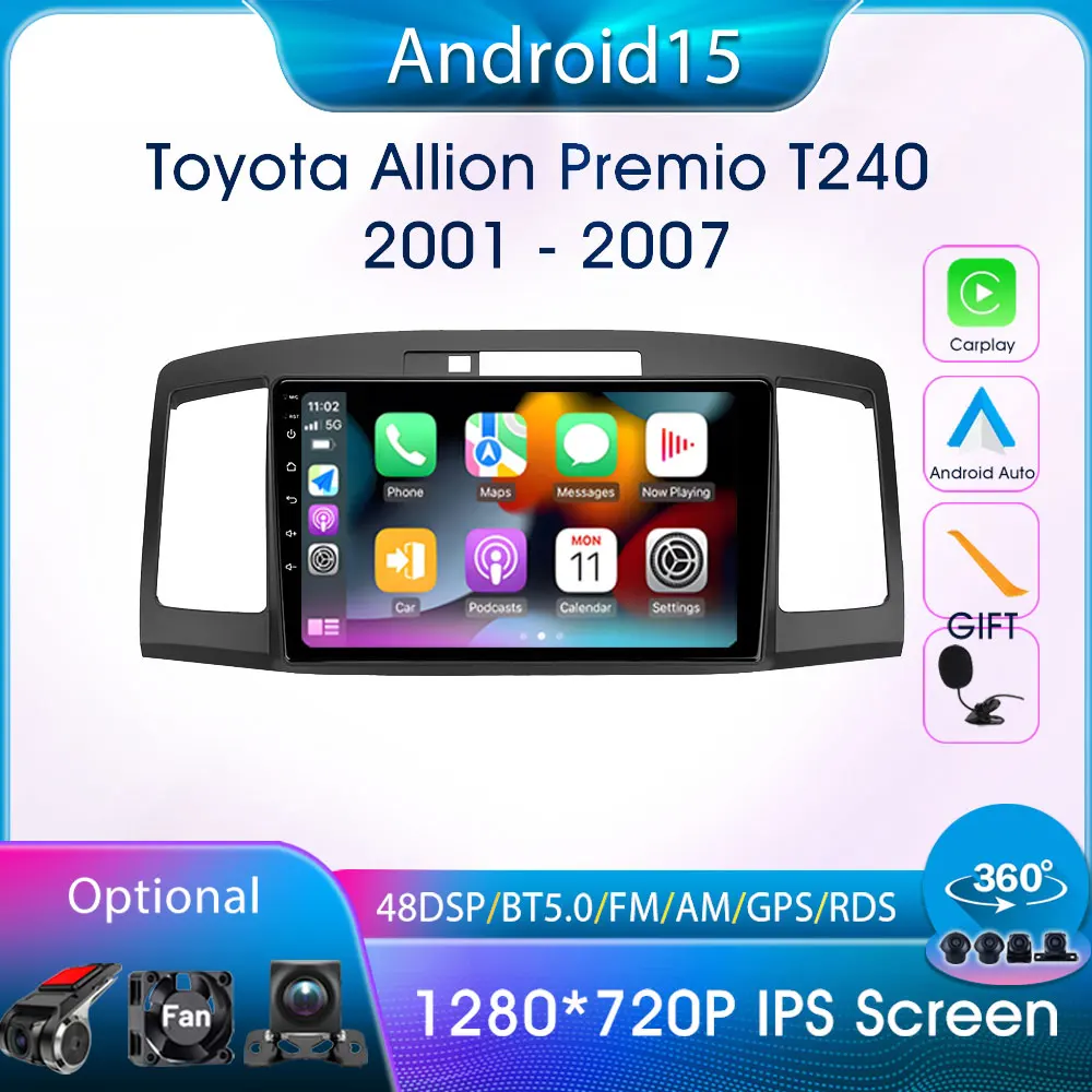 

Stereo Bluetooth Split Screen Autoradio for Toyota Allion Premio T240 2001 - 2007 Car Intelligent Systems Carplay Auto Car Radio